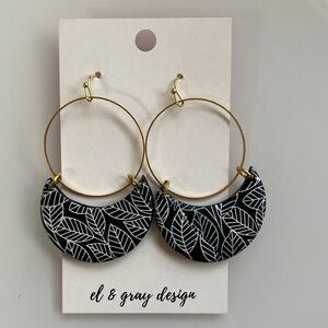 NWT Polymer Clay Crescent & Hoop Earrings